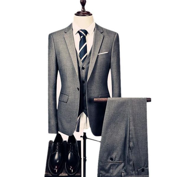 men's suits & blazers 2021 business casual suit three-piece set male groom wedding solid color jacket coat pants vest/costume homme, White;black
men's suits & blazers 2021 business casual suit three-piece set male groom wedding solid color jacket coat pants vest/costume homme, White;black