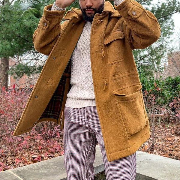 men's wool & blends 2021 winter mid-long lapel fashion solid color coat jacket men camel long overcoat clothing, Black
men's wool & blends 2021 winter mid-long lapel fashion solid color coat jacket men camel long overcoat clothing, Black