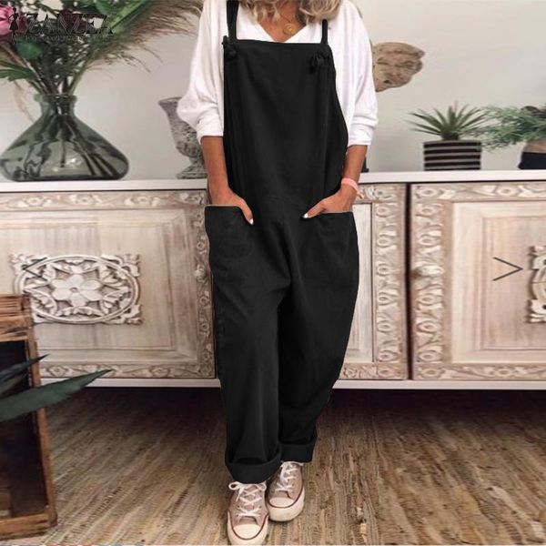 womens jumper overalls ladies dungarees jumpsuit pockets tank wide leg pants plus size zanzea cami loose romper oversize s-5xl, Black;white
womens jumper overalls ladies dungarees jumpsuit pockets tank wide leg pants plus size zanzea cami loose romper oversize s-5xl, Black;white