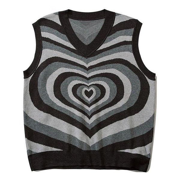 men's vests men vintage knitted sweater vest contrast color heart pullover high street harajuku casual loose sleeveless sweaters unisex, Black;white
men's vests men vintage knitted sweater vest contrast color heart pullover high street harajuku casual loose sleeveless sweaters unisex, Black;white
