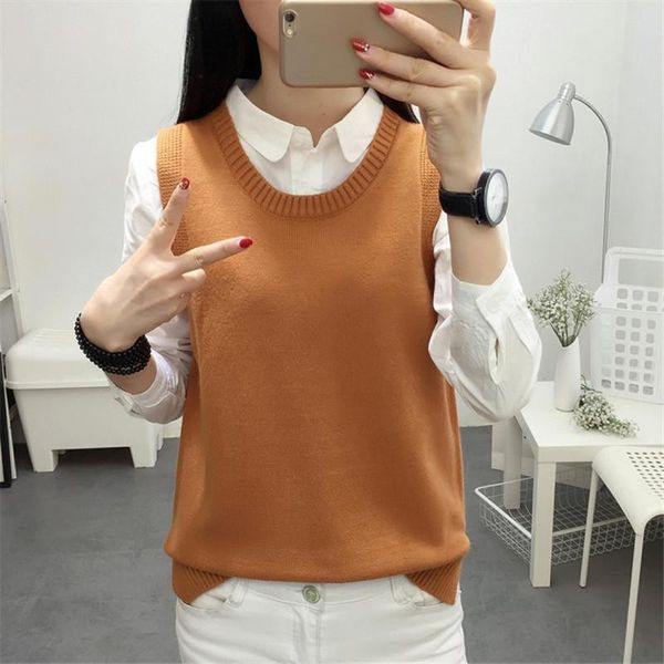 women's sweaters gagarich korean version of women clothes vest waistcoat sleeveless sweater round neck knitted, White;black
women's sweaters gagarich korean version of women clothes vest waistcoat sleeveless sweater round neck knitted, White;black