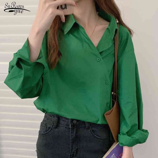 autumn korean solid blouse women casual plus size loose shirts single breasted ladies clothing blusas 12413 210508, White
autumn korean solid blouse women casual plus size loose shirts single breasted ladies clothing blusas 12413 210508, White