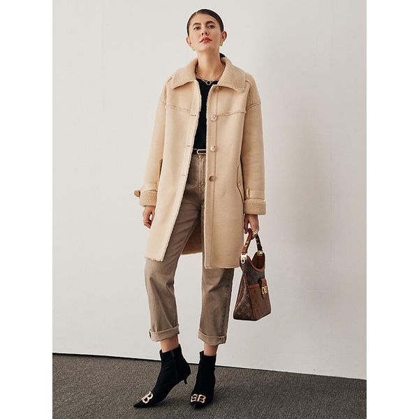 women's fur & faux winter 2021 wool blend coat short thickened fashion shearling coats and jackets women single breasted, Black
women's fur & faux winter 2021 wool blend coat short thickened fashion shearling coats and jackets women single breasted, Black