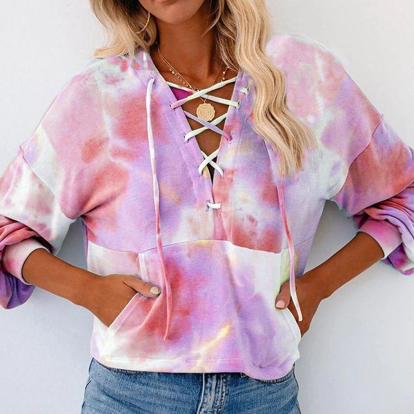 women's hoodies & sweatshirts tie dye cross drawstring v-neck women autumn jogging lady hooded sweatshirt long sleeve patchwork female, Black
women's hoodies & sweatshirts tie dye cross drawstring v-neck women autumn jogging lady hooded sweatshirt long sleeve patchwork female, Black