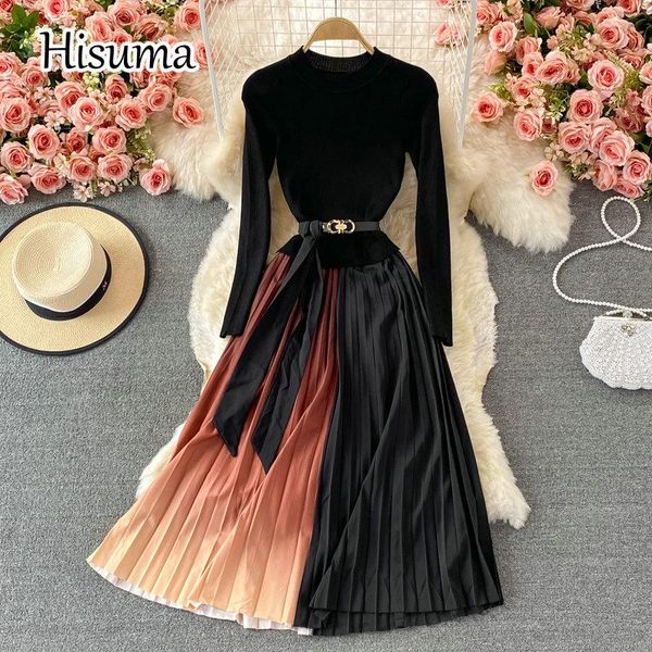 casual dresses 2021 autumn women stand collar long sleeve knitted with chiffon a-line dress female chic elegant waist pleating, Black;gray
casual dresses 2021 autumn women stand collar long sleeve knitted with chiffon a-line dress female chic elegant waist pleating, Black;gray