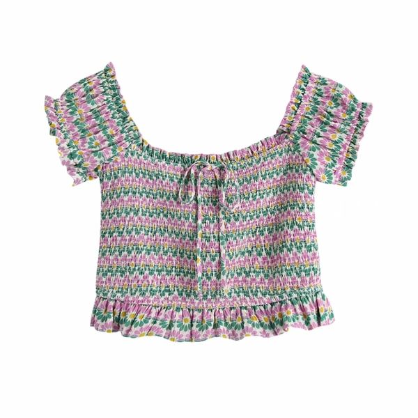 summer women floral print square collar elastic shirt crop female short sleeve blouse casual lady blusas s8808 210430, White
summer women floral print square collar elastic shirt crop female short sleeve blouse casual lady blusas s8808 210430, White