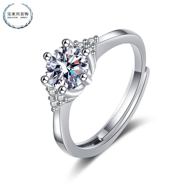 ring kwai sang, eight tiktok arrow, moore drill 1 diamond ., Silver