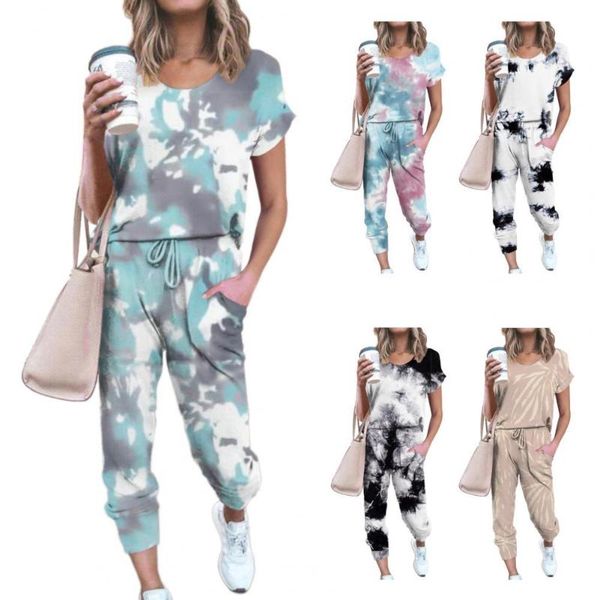 women's two piece pants tracksuit tie dye loose sports suit women short sleeve t-shirt drawstring outfit for spring/summer clothing 202, White
women's two piece pants tracksuit tie dye loose sports suit women short sleeve t-shirt drawstring outfit for spring/summer clothing 202, White