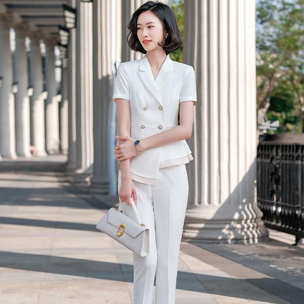 fashion white blazer women business suits pant and jacket sets office ladies work uniform short sleeve pantsuits women's two piece pant
fashion white blazer women business suits pant and jacket sets office ladies work uniform short sleeve pantsuits women's two piece pant