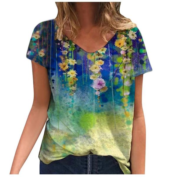 floral printed shirt v-neck plus size t-shirt women short sleeve tee summer korean streetwear regular loose femme t-shirts women's, White
floral printed shirt v-neck plus size t-shirt women short sleeve tee summer korean streetwear regular loose femme t-shirts women's, White