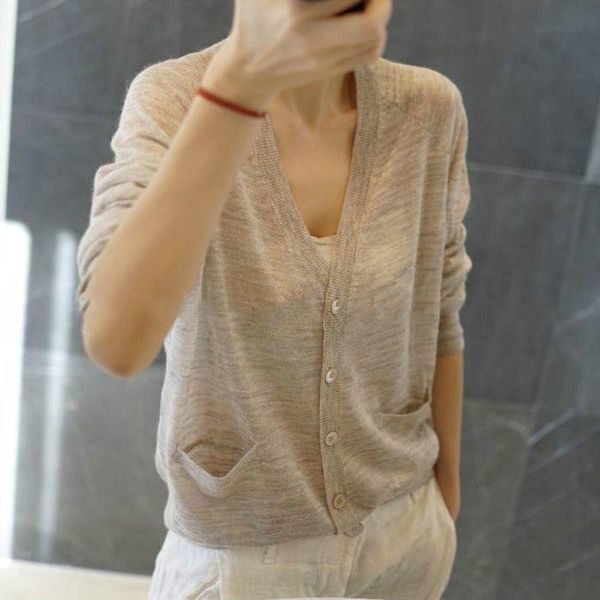 women's knits & tees spring and autumn ultra-thin knitted cardigan jacket loose large size retro short solid color button woman, White
women's knits & tees spring and autumn ultra-thin knitted cardigan jacket loose large size retro short solid color button woman, White