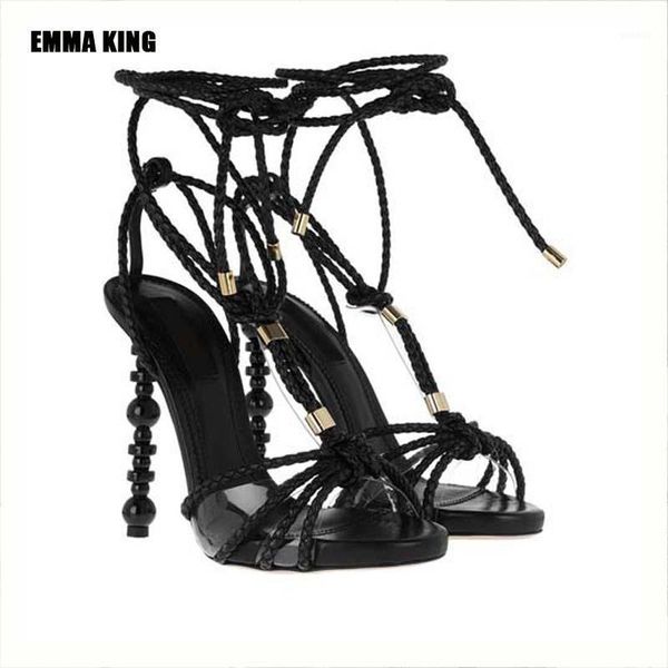 sandals women high heel weaving knot metal ladies pointed toe stiletto fashion narrow band 20211, Black
sandals women high heel weaving knot metal ladies pointed toe stiletto fashion narrow band 20211, Black