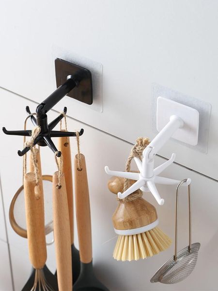 hooks & rails punch-wall-mounted 360 degree rotatable four-claw storage hook kitchen multi-purpose organize utensils
hooks & rails punch-wall-mounted 360 degree rotatable four-claw storage hook kitchen multi-purpose organize utensils
