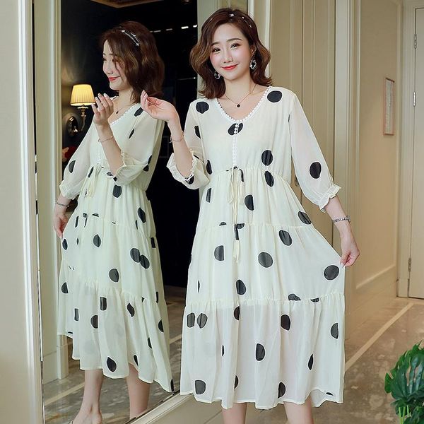 arrive summer maternity dress woman casual dot large size dresses pregnant chiffon clothing md-02886, White
arrive summer maternity dress woman casual dot large size dresses pregnant chiffon clothing md-02886, White