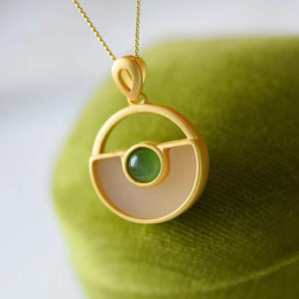 chains inspired design natural hetian jade round semi-hollow necklace pendant for ladies simple and light luxury exquisite jewelry, Silver
chains inspired design natural hetian jade round semi-hollow necklace pendant for ladies simple and light luxury exquisite jewelry, Silver