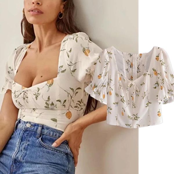 women's blouses & shirts withered indie folk vintage square collar lemon print elegant blouse women blusas mujer de moda 2021 shirt sho, White
women's blouses & shirts withered indie folk vintage square collar lemon print elegant blouse women blusas mujer de moda 2021 shirt sho, White