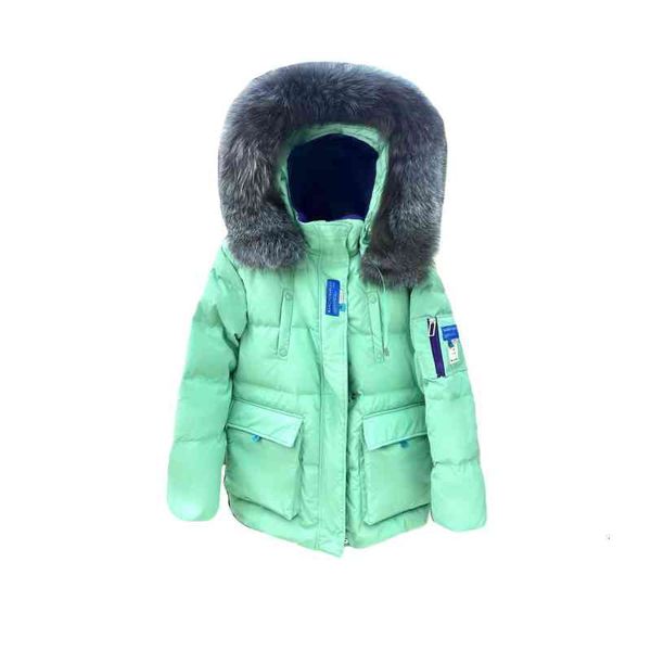 2021 winter european large wool collar down et women's medium and long loose bright white duck work coat, Black
2021 winter european large wool collar down et women's medium and long loose bright white duck work coat, Black