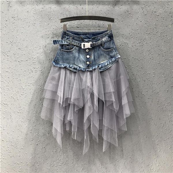 denim tulle asymmetrical mesh womens skirt patchwork pocket empire pleated midi tassel streetwear short jean, Black
denim tulle asymmetrical mesh womens skirt patchwork pocket empire pleated midi tassel streetwear short jean, Black