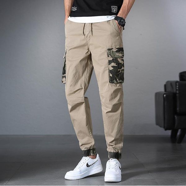 men's pants 2021 spring cotton cargo clothing autumn casual fashion elastic waist quality pantalones men, Black
men's pants 2021 spring cotton cargo clothing autumn casual fashion elastic waist quality pantalones men, Black