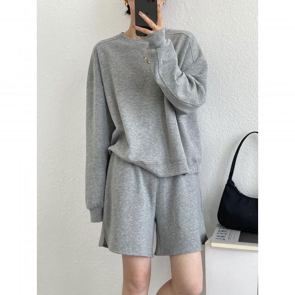 women's tracksuits 2021 women summer two pieces sets long sleeve o-neck hoodie coat with shorts fashion casual suits, Gray
women's tracksuits 2021 women summer two pieces sets long sleeve o-neck hoodie coat with shorts fashion casual suits, Gray