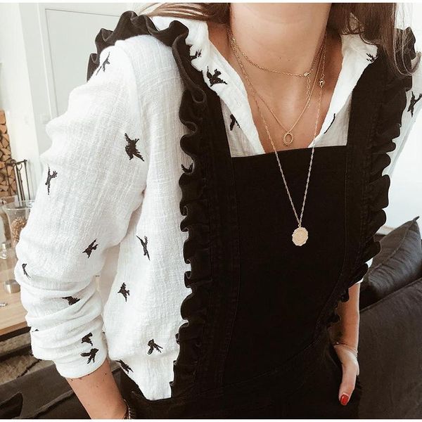 women's blouses & shirts shirt plus size 5xl birds printed single breasted female 2021 spring summer loose casual ladies fashion top, White
women's blouses & shirts shirt plus size 5xl birds printed single breasted female 2021 spring summer loose casual ladies fashion top, White