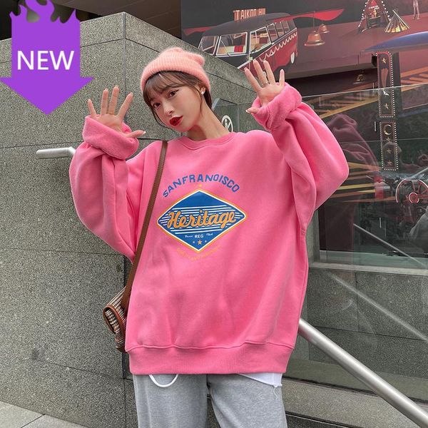 print pink brown loose women streetwear hoodies pullovers sweatshirts long-sleeve women's &, Black
print pink brown loose women streetwear hoodies pullovers sweatshirts long-sleeve women's &, Black