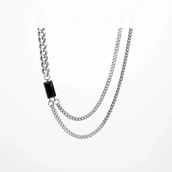 pendant necklaces potcet stainless steel double long brand titanium necklace geometric fashion hip hop personality party jewelry, Silver
pendant necklaces potcet stainless steel double long brand titanium necklace geometric fashion hip hop personality party jewelry, Silver