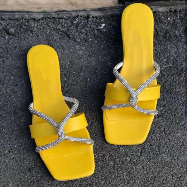 women crystal square toe slippers woman casual flats 2021 summer ladies comfortable slides female cross beach shoes plus size, Black
women crystal square toe slippers woman casual flats 2021 summer ladies comfortable slides female cross beach shoes plus size, Black