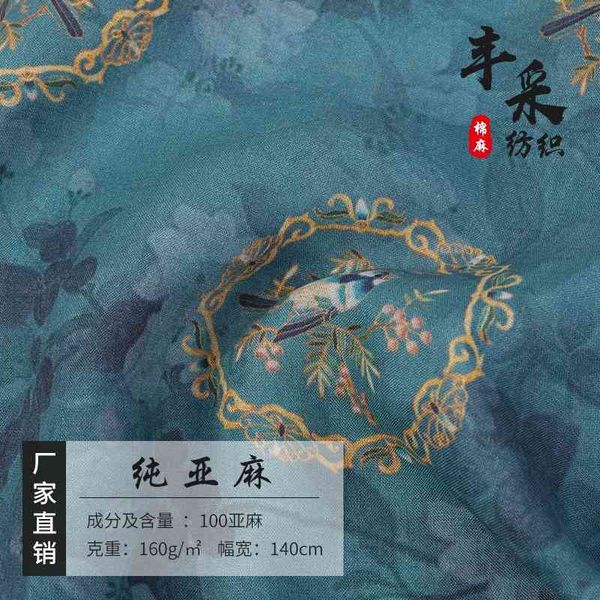 pure linen flower bird digital printed cloth chinese cheongsam dress hanfu pants tablecloth fabric, Black;white
pure linen flower bird digital printed cloth chinese cheongsam dress hanfu pants tablecloth fabric, Black;white