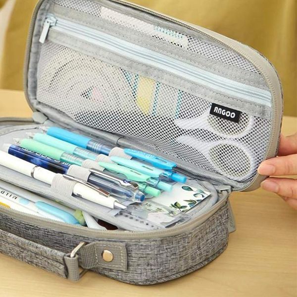 pencil case big capacity canvas portable pen pouch multiple compartment double zipper cosmetic school office organizer storage bags
pencil case big capacity canvas portable pen pouch multiple compartment double zipper cosmetic school office organizer storage bags