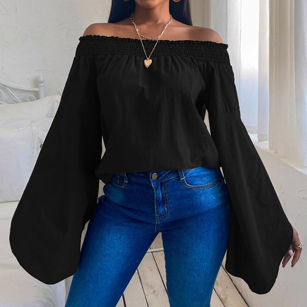 women's t-shirt loose long sleeved solid color off shoulder pullover fashion casual female 2021 shirt spring summer, White
women's t-shirt loose long sleeved solid color off shoulder pullover fashion casual female 2021 shirt spring summer, White