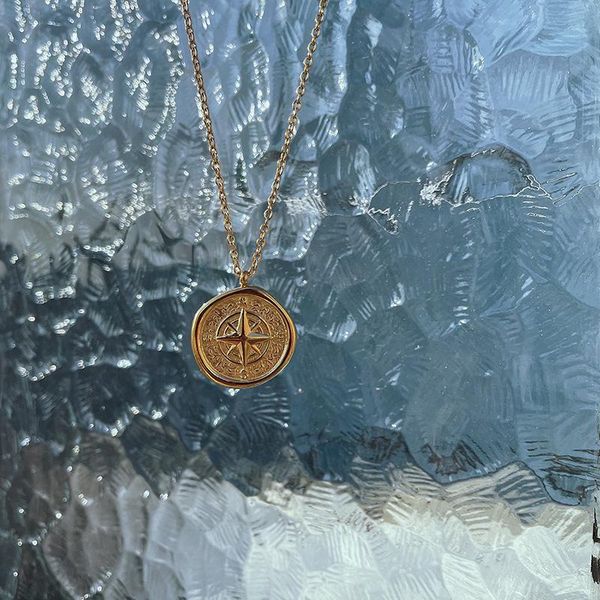 pendant necklaces fanshidi stainless steel compass necklace for women gold color round coin clavicle chain pendentif boussole collier, Silver
pendant necklaces fanshidi stainless steel compass necklace for women gold color round coin clavicle chain pendentif boussole collier, Silver