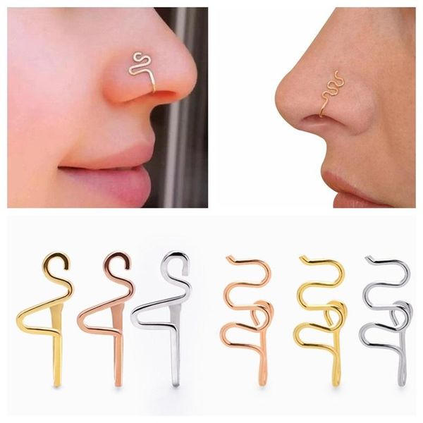 u-shaped nose clip wearing plated gold perforation jewellery accessories manual copper plating noses ring stud ornaments, Silver
u-shaped nose clip wearing plated gold perforation jewellery accessories manual copper plating noses ring stud ornaments, Silver