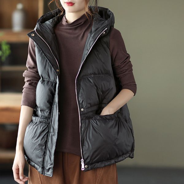 female 2021 light , wearing loose korean white duck down vt hooded coat in autumn and winter, Black;white
female 2021 light , wearing loose korean white duck down vt hooded coat in autumn and winter, Black;white