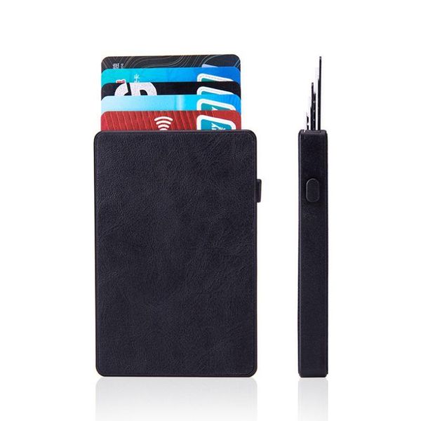 card holders smart pu wallet business id bank case rfid anti-theft automatically up metal holder mini, Brown;gray
card holders smart pu wallet business id bank case rfid anti-theft automatically up metal holder mini, Brown;gray