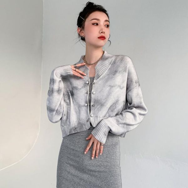 women's knits & tees spring autumn sweater women fashion v-neck tie-dye knitted cardigan korean plus size loose casual short t628, White
women's knits & tees spring autumn sweater women fashion v-neck tie-dye knitted cardigan korean plus size loose casual short t628, White