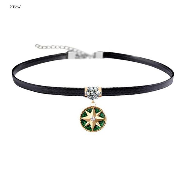 chokers green compass black leather choker necklace with north star charm goth punk cool jewelry trendy women 2021 wholesale items, Golden;silver
chokers green compass black leather choker necklace with north star charm goth punk cool jewelry trendy women 2021 wholesale items, Golden;silver