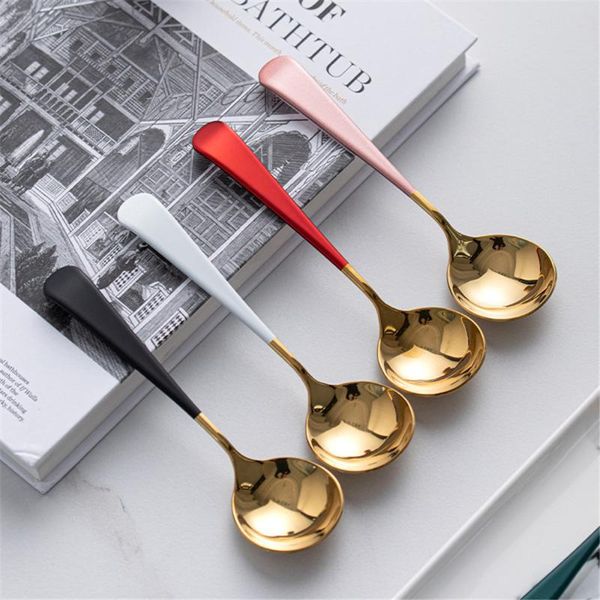 spoons 304 stainless steel coffee spoon dinnerware set soup fruit dessert kitchen tool teaspoon golden round 1pcs
spoons 304 stainless steel coffee spoon dinnerware set soup fruit dessert kitchen tool teaspoon golden round 1pcs