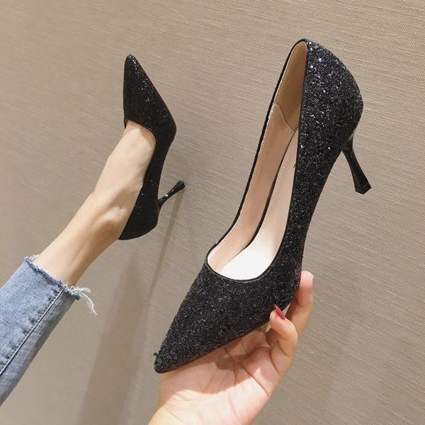 dress shoes womens nightclub high heel sequin pointed toe pumps casual fashion wedding trend comfortable increase, Black
dress shoes womens nightclub high heel sequin pointed toe pumps casual fashion wedding trend comfortable increase, Black