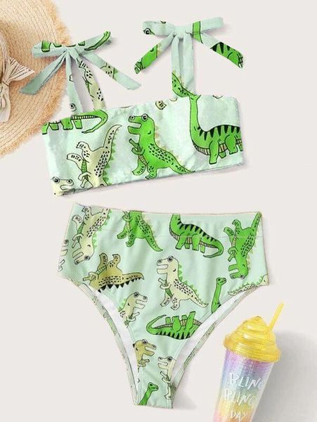 women's swimwear dinosaurs print bikini 2021 women summer lace up push padded brazilian thong biquini beachwear swimsuit, White;black
women's swimwear dinosaurs print bikini 2021 women summer lace up push padded brazilian thong biquini beachwear swimsuit, White;black