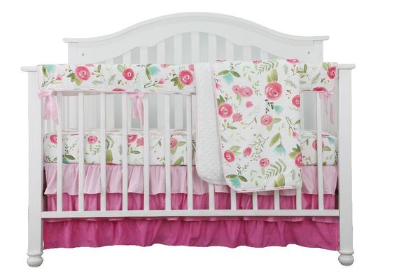 sahaler 4pcs crib rail guard set boho floral nursery baby bedding ruffled skirt cover (pink roses) sets
sahaler 4pcs crib rail guard set boho floral nursery baby bedding ruffled skirt cover (pink roses) sets