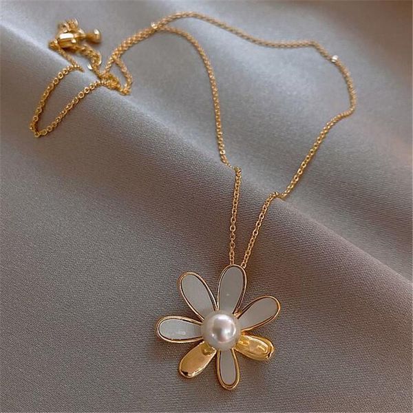 pendant necklaces korean style little daisy pearl clavicle chain necklace elegant female gold fashion women's jewelry, Silver
pendant necklaces korean style little daisy pearl clavicle chain necklace elegant female gold fashion women's jewelry, Silver