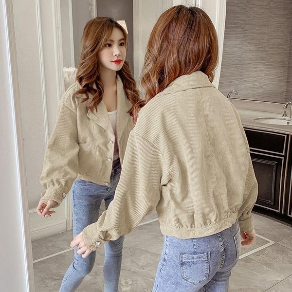 women's jackets women corduroy short coats casual pocket long sleeve jacket female turn down collar solid cropped spring autumn outwear, Black;brown
women's jackets women corduroy short coats casual pocket long sleeve jacket female turn down collar solid cropped spring autumn outwear, Black;brown