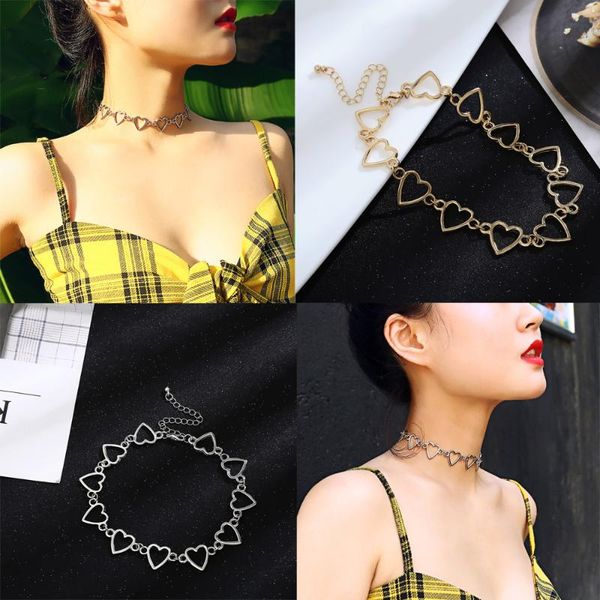 Hollow Heart Love Elegant Chain Choker Sweet Style Alloy Geometry Single Layer Necklace Collar Women Girls Charm Jewelry Chokers, Golden;silver
Hollow Heart Love Elegant Chain Choker Sweet Style Alloy Geometry Single Layer Necklace Collar Women Girls Charm Jewelry Chokers, Golden;silver