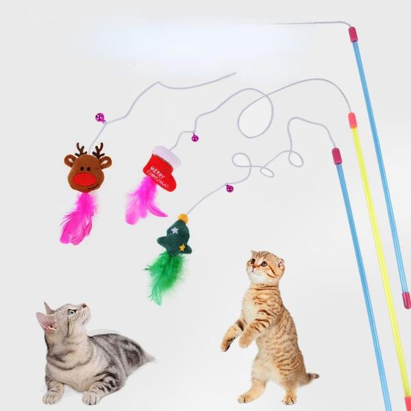 cat toys christmas teaser for cats kitten interactive feather wand stick with small bell wire chaser toy
cat toys christmas teaser for cats kitten interactive feather wand stick with small bell wire chaser toy