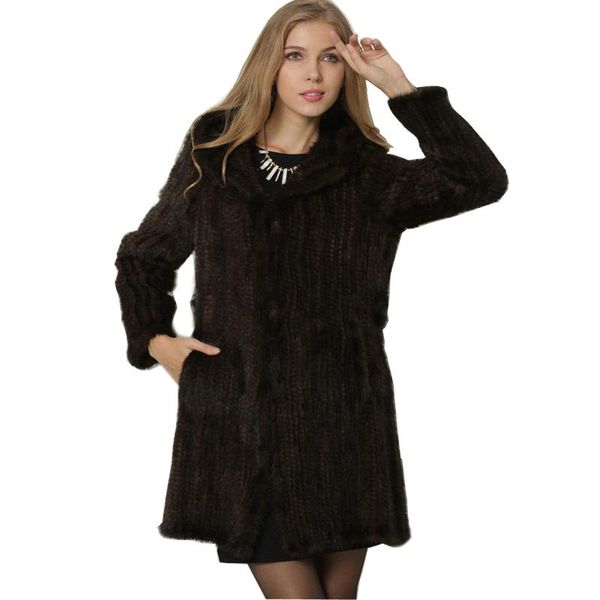 women's fur & faux natural coat women handmade knitted mink coats with hood jacket winter jackets for, Black
women's fur & faux natural coat women handmade knitted mink coats with hood jacket winter jackets for, Black