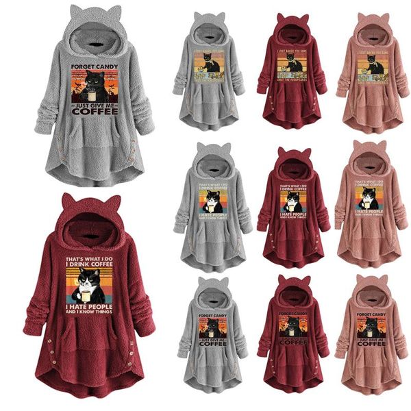 women's hoodies & sweatshirts fashion winter women cat embroidery plush pullover casual warm harajuku hoody female hooded plus size, Black
women's hoodies & sweatshirts fashion winter women cat embroidery plush pullover casual warm harajuku hoody female hooded plus size, Black