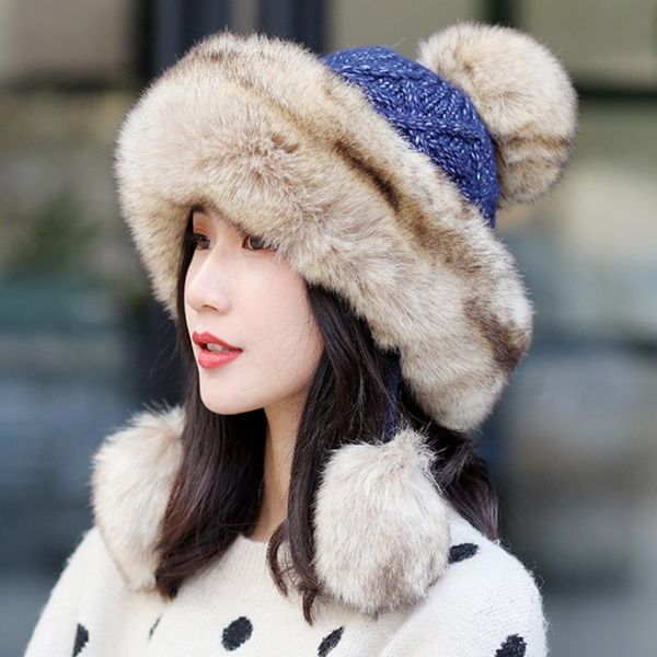 trapper hats ht2848 winter hat women thick warm russian ladies snow ski earflap cap knitted fur female ushanka bomber, Blue;gray
trapper hats ht2848 winter hat women thick warm russian ladies snow ski earflap cap knitted fur female ushanka bomber, Blue;gray