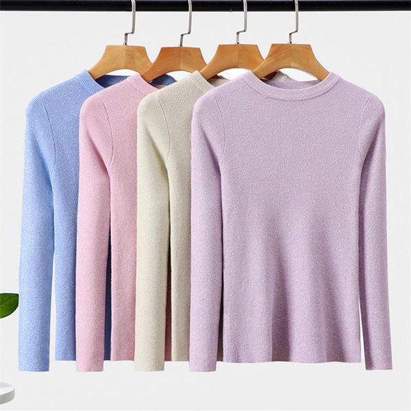 gkfnmt shiny lurex autumn winter sweater women long sleeve pullover basic sweaters 2021 korean style knit femme women's, White;black
gkfnmt shiny lurex autumn winter sweater women long sleeve pullover basic sweaters 2021 korean style knit femme women's, White;black