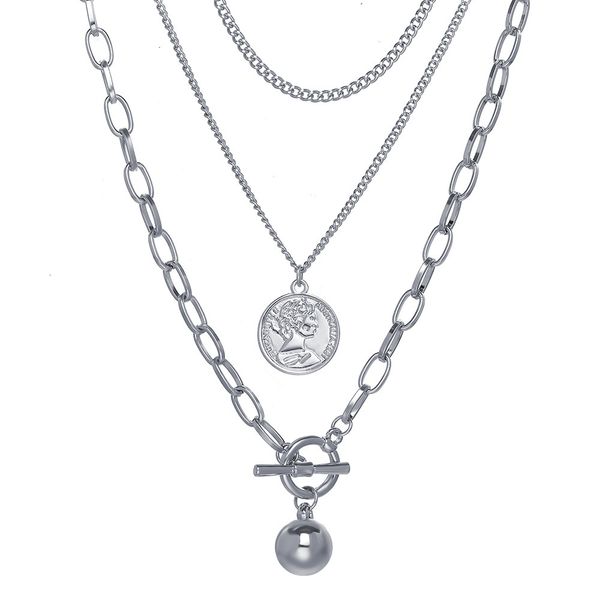 51227 hanzhishangins harajuku street hip hop multi layer men's and women's fashion personalized necklace creative simple necklace, Silver
51227 hanzhishangins harajuku street hip hop multi layer men's and women's fashion personalized necklace creative simple necklace, Silver